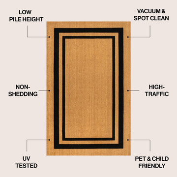 Blaire Modern Classic Double Border Area Rug
